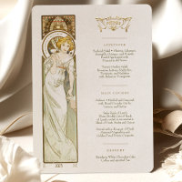 Menu Art Nouveau Wedding Dinner by Mucha