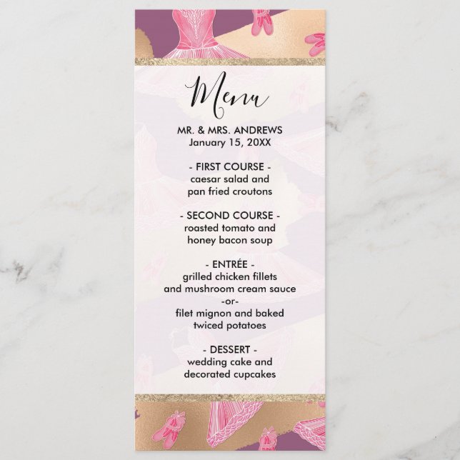 Menu Artsy Girly Rose or violet Ballerina Robe Chaussur (Devant)