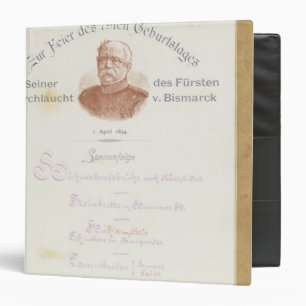 Menu at Prince von Bismarcks Binder