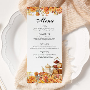 Menu Automne Floral Automne Après-midi Tea Party