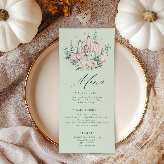 Menu Automne Floral Citrouille Thanksgiving Dîner (Créateur téléchargé)