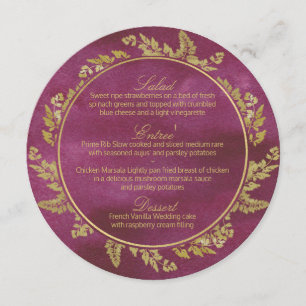 Menu Automne Gold et Cranberry Round