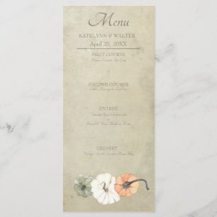 Menu Automne Rustique Automne Blanc, Orange Citrouille 