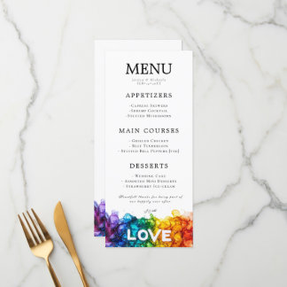 Menu 🌈 + Avec beau texte LGBTQ peint avec amour