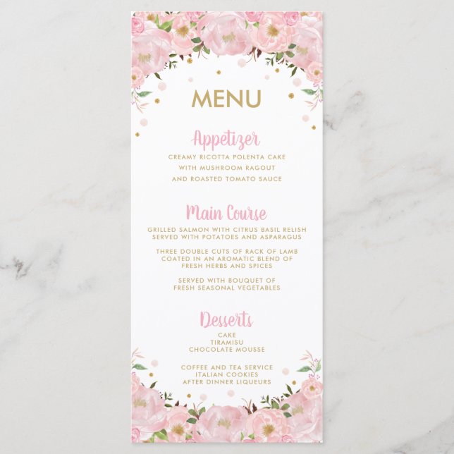 Menu Baby shower à bulle à air chaud rose vif (Devant)