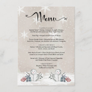 Menu baby shower à feuillage persistant aquarelle