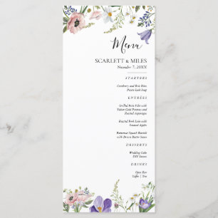 Menu Baby shower fleur sauvage