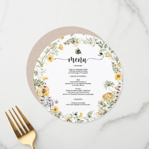 Menu Baby shower Fleur sauvage