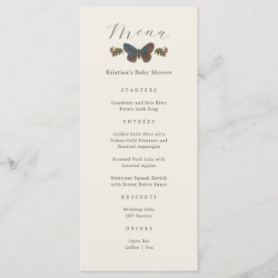 Menu Baby shower neutre Botanique Woodland