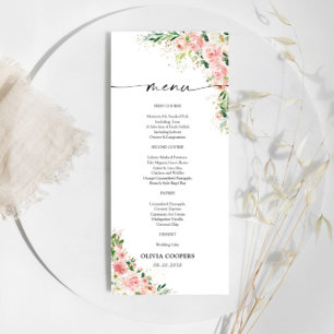 Menu Baby shower Or Rose Rose