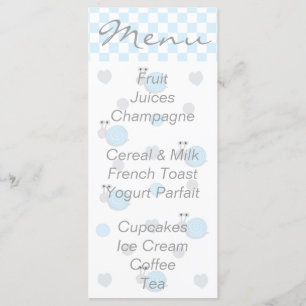 Menu baby shower "Snips & Snails"
