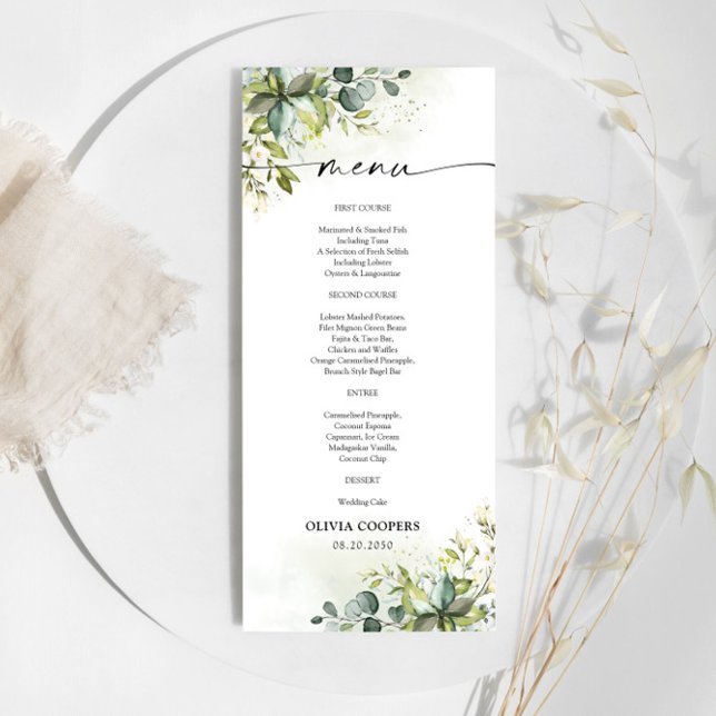 Menu Baby shower verdure (Créateur téléchargé)