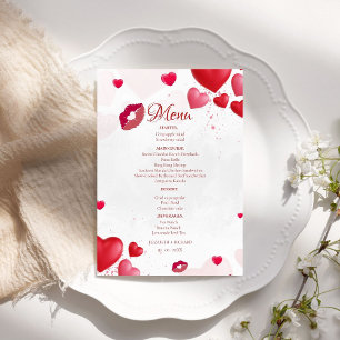 Menu Baiser de la Saint-Valentin rose  Fête de mariage 