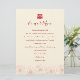 Menu Banquet chinois mariage Boho rouge et beige