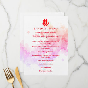 Menu Banquet de fleurs de cerisier mariage rouge