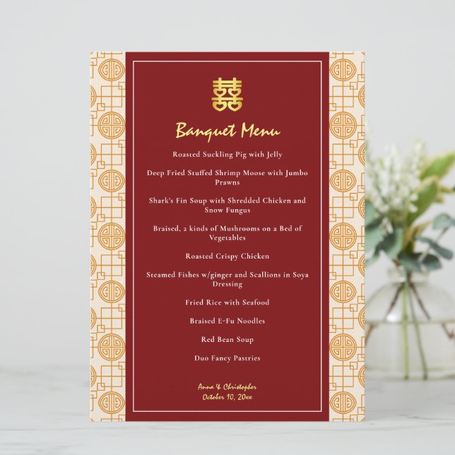 Menu banquet de peranakan, mariage chinois (Debout devant)