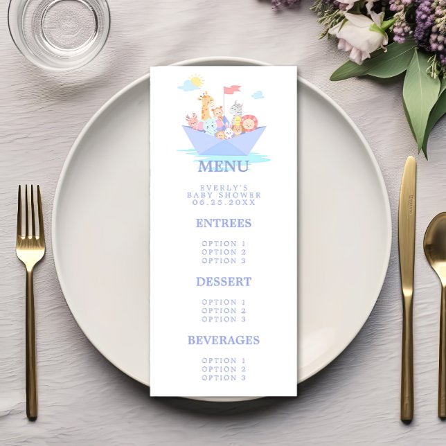 Menu Baptême Thème Arche de Noé (Créateur téléchargé)
