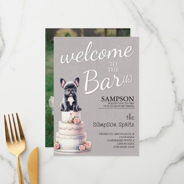 Menu Bar Bouledogue Français (Devant/Arrière en situation)