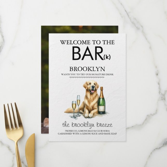 Menu Bar Golden Retriever (Devant/Arrière en situation)