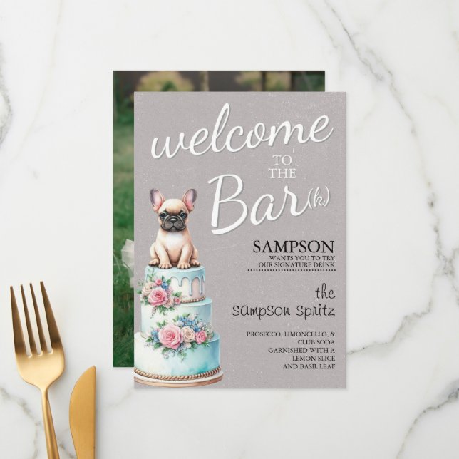 Menu Bar pour Bouledogue Français (Devant/Arrière en situation)