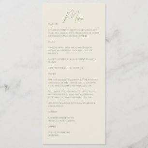 Menu Basil ・ Mariage de script manuscrit