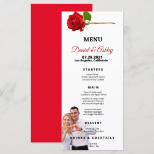 Menu Beau Dîner Roses Rouges