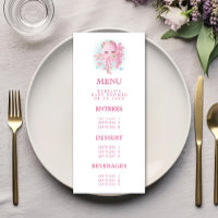 Bébé Fille Pieuvre Rose Aquarelle Baby Shower
