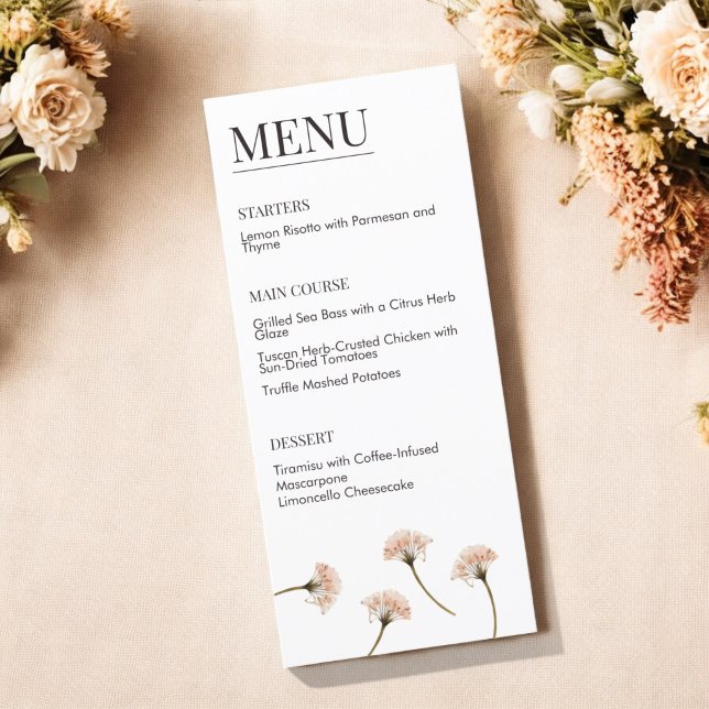 Menu Beurre Aquarelle Jaune Florale Élégante et moderne (Créateur téléchargé)