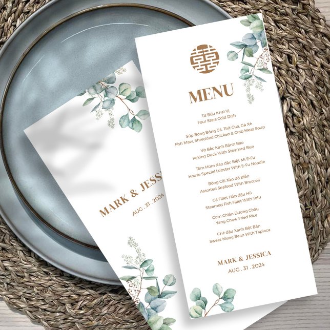 Menu Bilingue Vietnamienne Eucalyptus Song Hy (Créateur téléchargé)