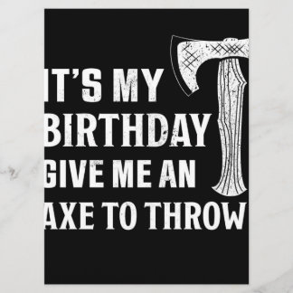 Menu Birthday Axe Throwing Gift