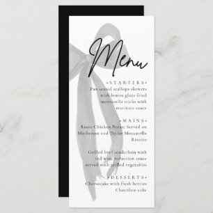 Menu Black Bow She's Tying the Knot Fête des mariées