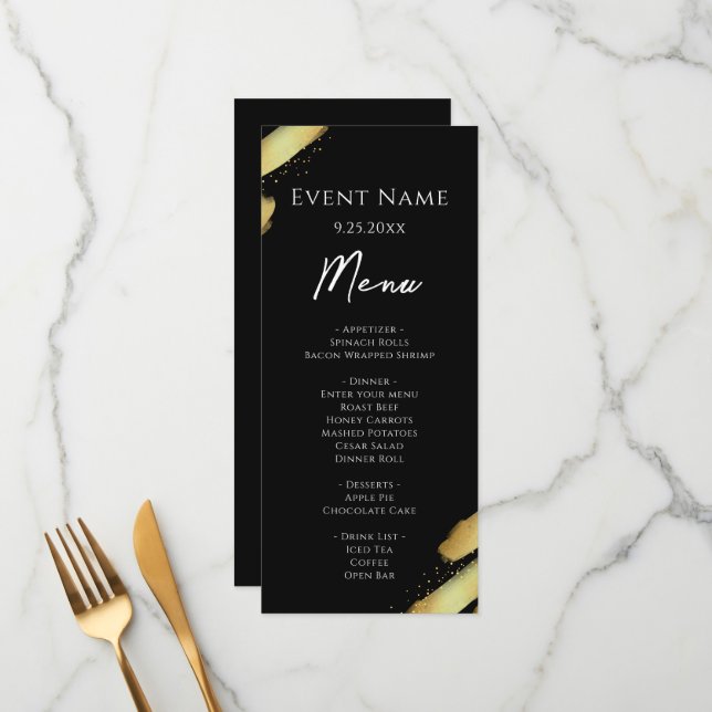 Menu Black Gold (Devant/Arrière en situation)