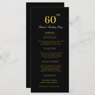 Menu Black & Gold minimum 60e fête d'anniversaire Perso