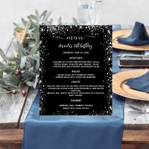 Menu black silver white