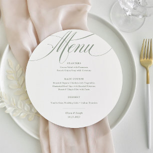 Menu Blanc et Sage   Mariage classique italien d'élégan