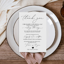 Blanc minimaliste Napkin Merci note