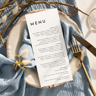 Menu Blanc moderne Gras Mariage plat