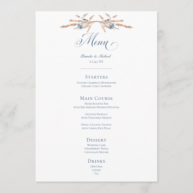 Menu Bleu Cornflowers & Mariage de blé (Devant)