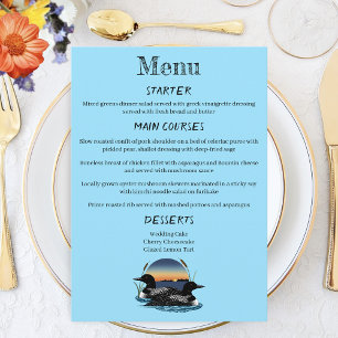 Menu Bleu couché de soleil