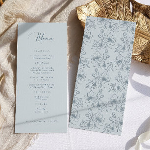 Menu Bleu Poussiéreux Vintage