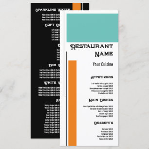 Menu Bloc de couleur classique double, Restaurant Sliml