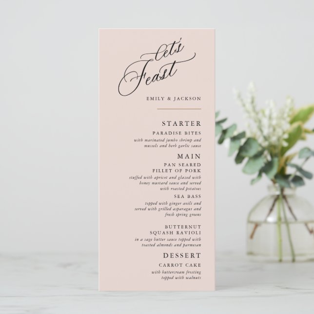 Menu Bloc de ligne de script moderne (Debout devant)