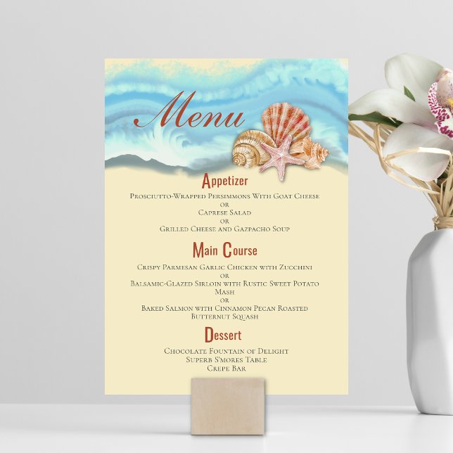 Menu Blue Ocean Wave 4,5 po x 6,25 po (Créateur téléchargé)