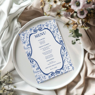 Menu Blue Toile de jouy Tea Party