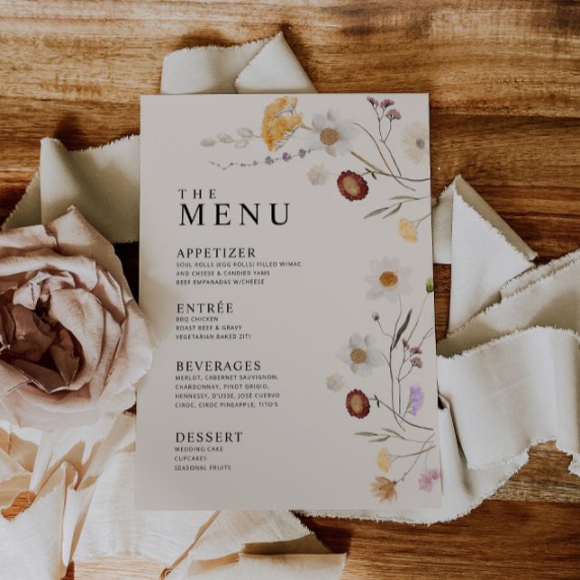 Menu Bohème Fleur Sauvage (Créateur téléchargé)