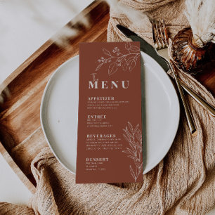 Menu Bohème Floral Terracotta