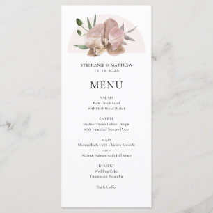 Menu Boho Arch Dusty Orchids Floral Mariage