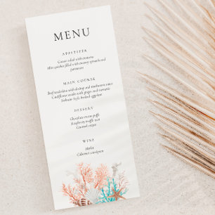 Menu Boho Beach Corail Reef