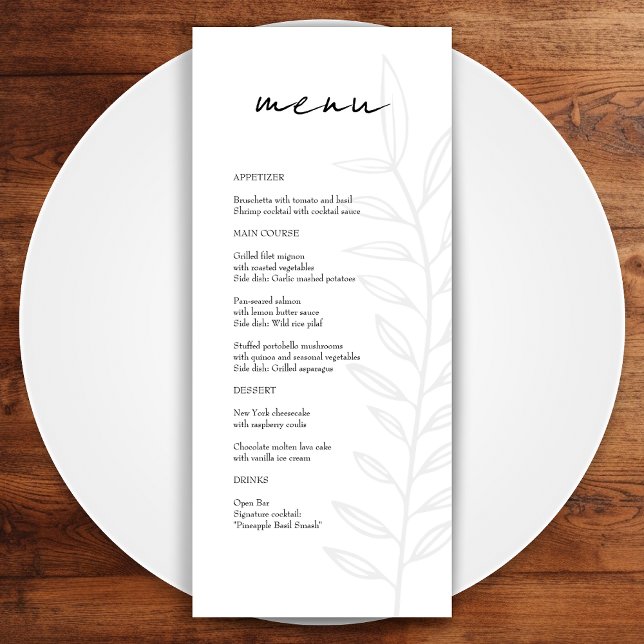 Menu Boho Black Vintage Botanique (Créateur téléchargé)
