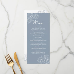 Menu Boho bleu Boho à double face Mariage Floral Boisso